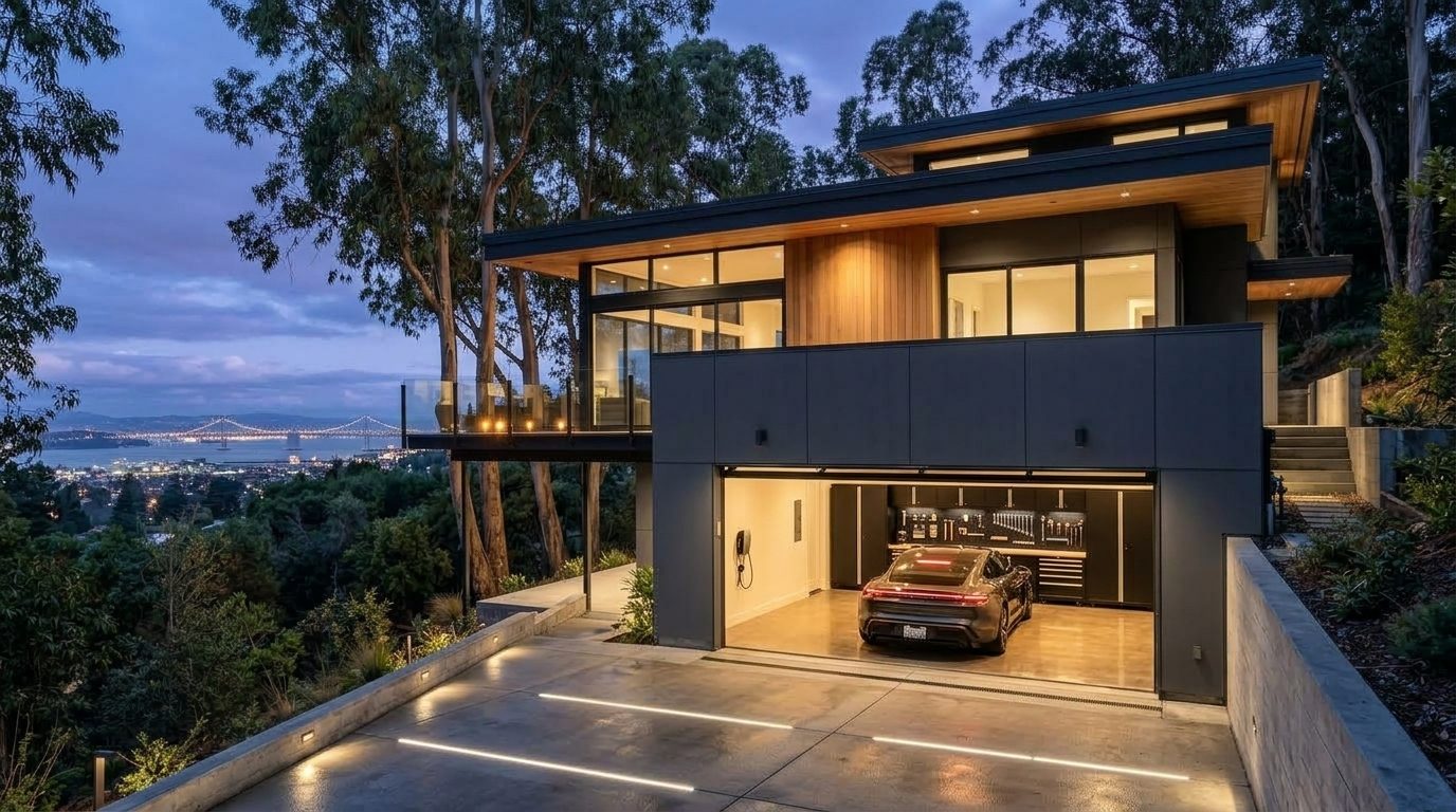 Woods Garage Door Repairs Garage Door Gliding Open Revealing Warm Illuminated Interior